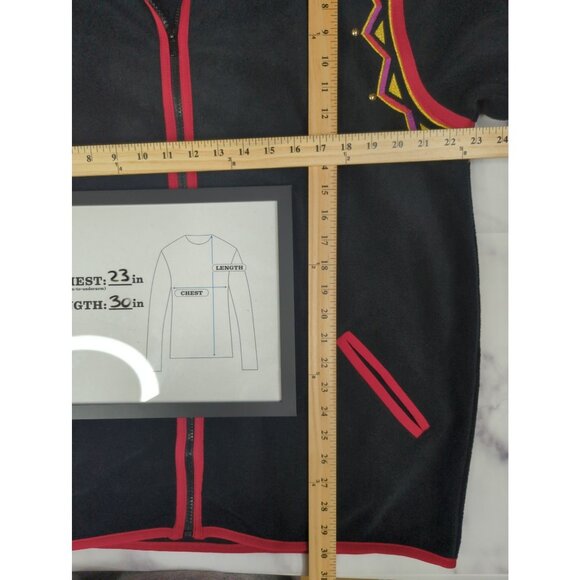 Vintage Bob Mackie Size S Womens Embroidered Fleece Full Zip Jacket Oversized - Picture 9 of 10